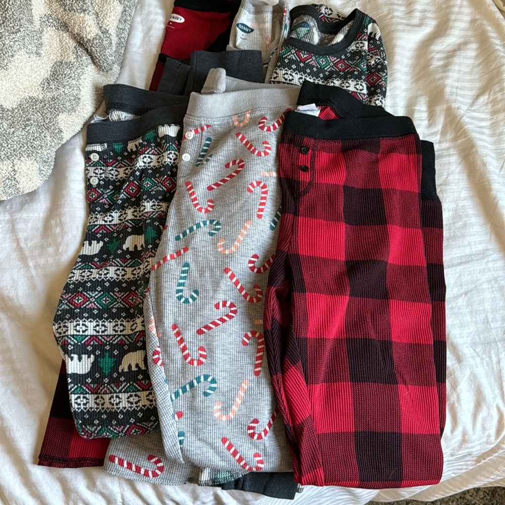 Old navy holiday thermal pjs (set of 3)